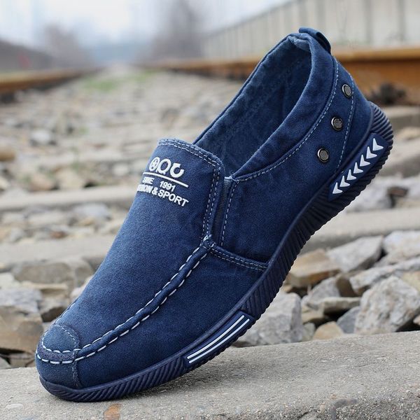 

summer new style men's canvas shoes a pedal breathable loafers men's low old beijing cloth shoes spring casual, Black