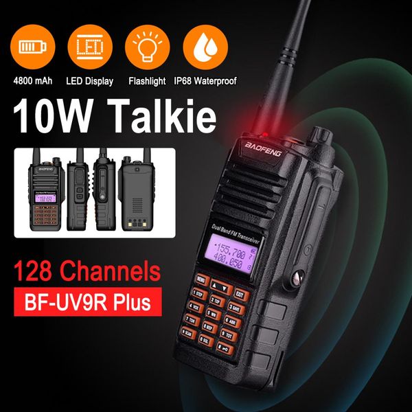 

bf-uv9rplus walkie talkie dual band professional 15w uv two way radio comunicador hf transceiver radio station ip67 waterproof