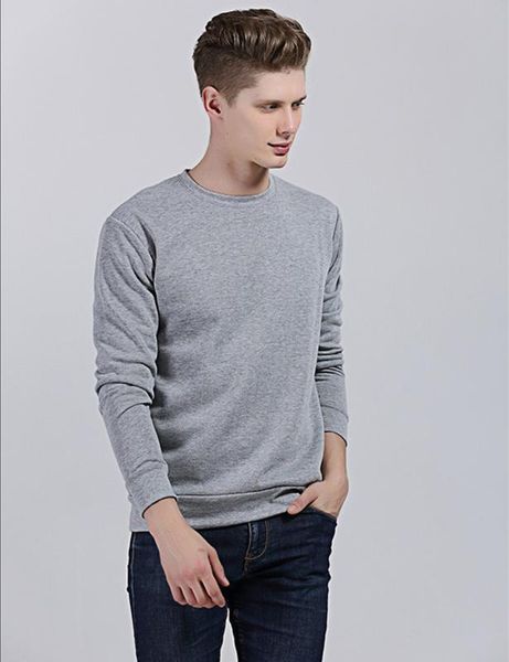 

9 colors fashion solid color mens long sleeve o neck cotton hoodie plus size casual male fleece pullover sweatshirt sweat homme, Black
