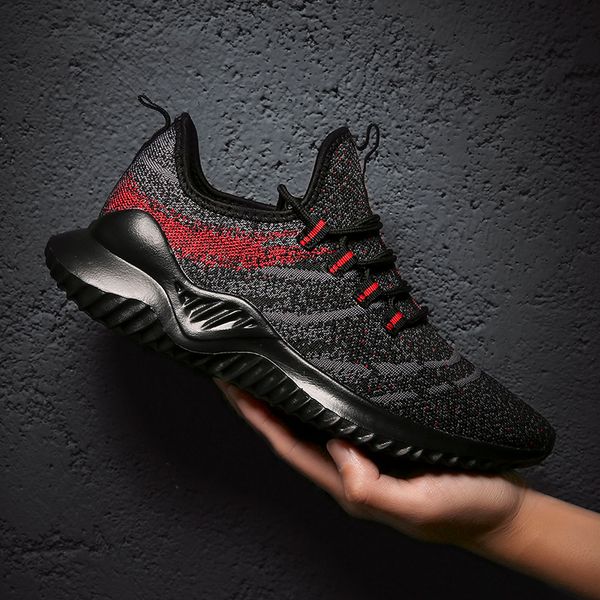 

men casual shoes lace up casual men shoes fashion sneakers brand designer male plus size 39-46, Black