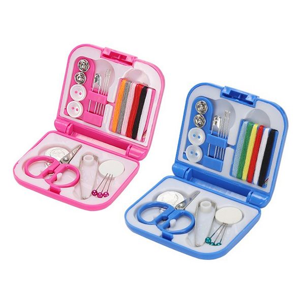 

sewing box needle threads box set storage portable travel scissor thimble buttons pins home tools travel sewing kit, Black