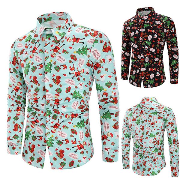 

leisure men's shirt men shirt chemise noel homme shirts male social shirts for men christmas man chemise homme long, White;black