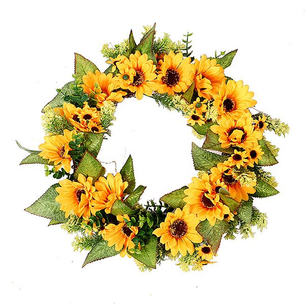 

45cm garland christmas simulation wreath front door window hanging garland home xmas party decorations ornament oc21