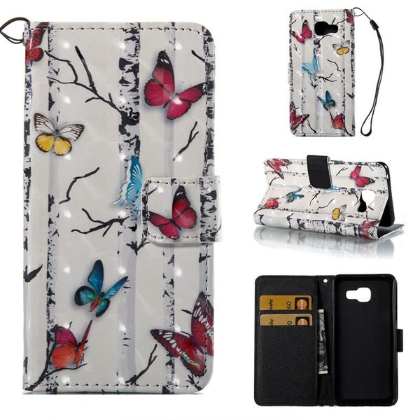 

бабочки 3d окрашены pu чехол для телефона samsung galaxy a3 2016