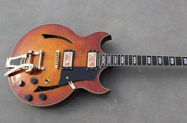 

double cut awaycolor golden hardware electric guitar with tremolo