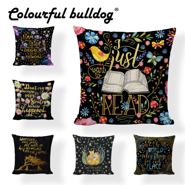 

fashion pillow cushion cover abstract colorful feather flower stars red rose butterfly 17*17in letter book pillowcase decor home