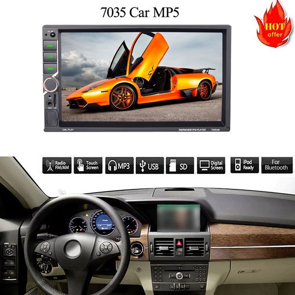 

car video player screen 7 inch hd mp5 player press digital display car radio fm gps navigation retractable accessories #n