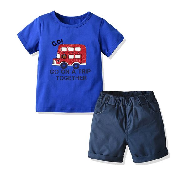 

kids suit 2020 new baby boy cotton cartoon t-shirt shorts set small medium children summer casual short-sleeved shorts two-piece, White
