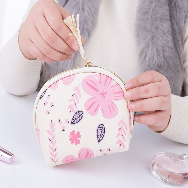 

floral cosmetic bag flamingo portable travel wash toiletry organizer beauty kit mini makeup pouch waterproof make up bags 439