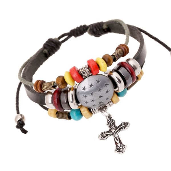 

cross leather bracelets bead bracelets new jewelry cross i love jesus church gifts valentine's day gift, Golden;silver