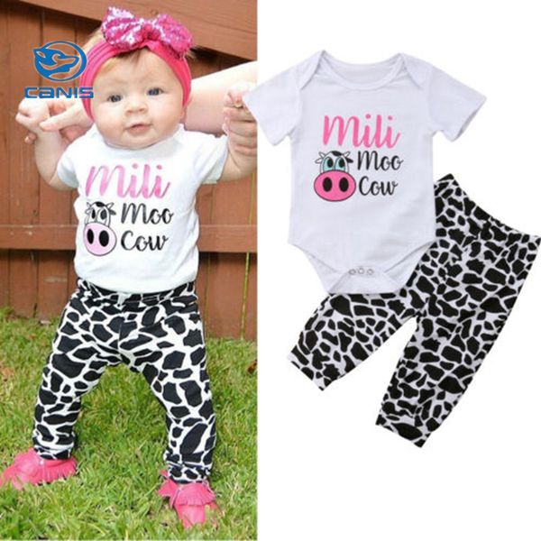 

CANIS 2019 Newborn Infant Baby Girls Boy Romper Playsuit Jumpsuit+Spot Pants Outfit Clothes Set 0-24M