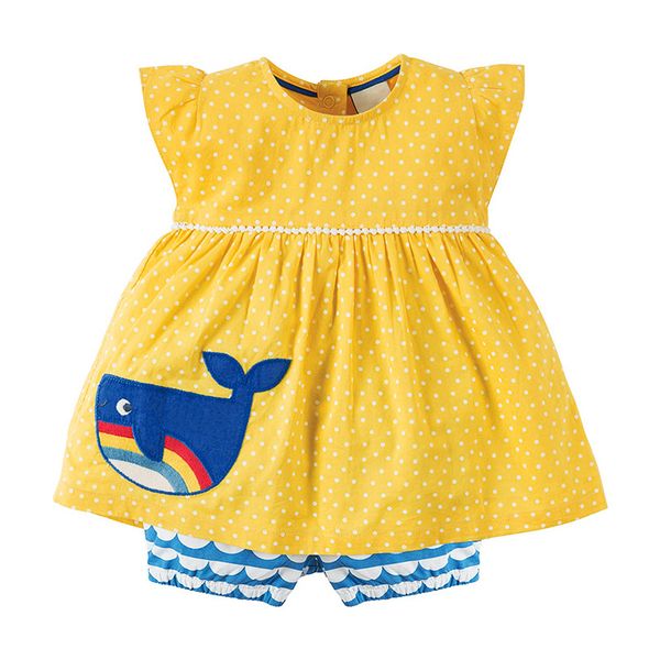 

новый маленький мэйвен летняя аппликация желтый полосатик o-шея хлопка сплетенный девочек 1-6лет случайные короткие наборы тенниска, White