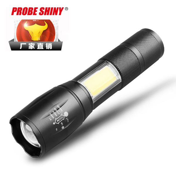 

новый шаблон t6 коб фонарик алюминиевого сплава charge свет фонарика больше функция водить на открытом воздухе освещения фонарик