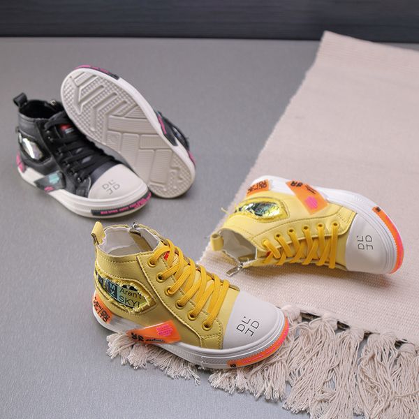 

fashion kids shoes 2 colors autumn fashion girls high sport shoes boys casual black sneakers for children running trainers ajy769, Black;red