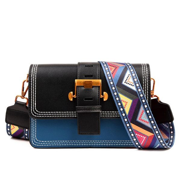 

fashion colors wide strap pu leather women's handbags purses 2020 new women shoulder crossbody bag chic bags