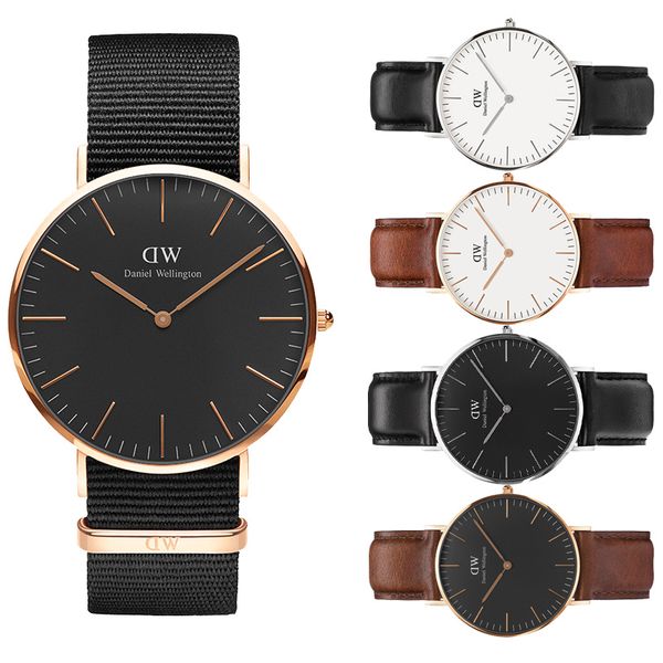 

Classic Nylon Belt Women gg Watch Top daniel Men Watches Casual Ladies Dress Rose Gold Wrist Watch Reloj Hombre box Bracelet