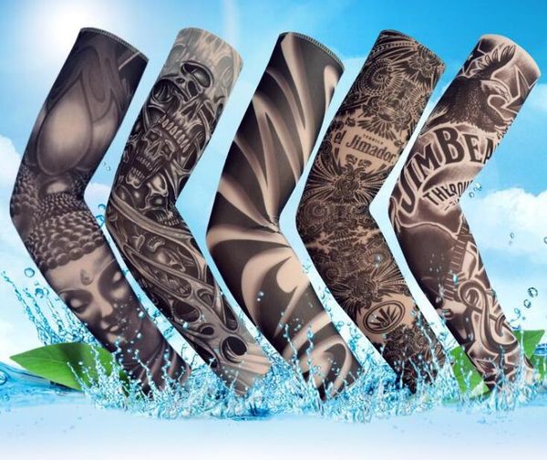 

wholesale tattoo sleeve flower arm sleeve tattoo men and women ice sleevees summer riding driving sports printed sun-proof hand sleeve