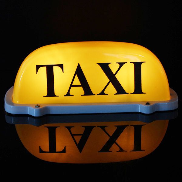

large size 12v car taxi meter cab er roof sign light lamp bulb magnetic base yellow wire length: 68cm