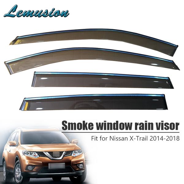 

4pcs smoke window rain visor for nissan x-trail t32 2014 2015 2016 2017 2018 vent sun deflectors guard accessories