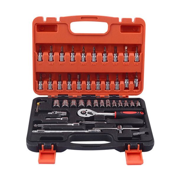 

46pcs socket combination tool set wrench socket spanner screwdriver for household motorcycle car repair hand tools
