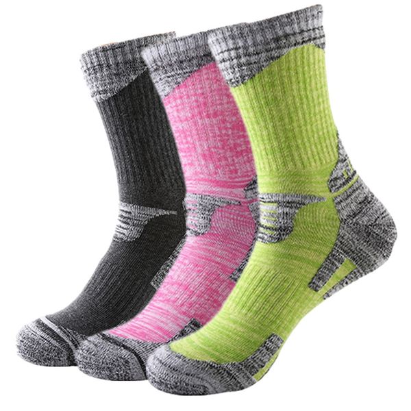 

rb037 men/women outdoor hiking/skiing socks high-quality assorted colors deodorization terry sports socks for winter 3pairs=1lot, Black