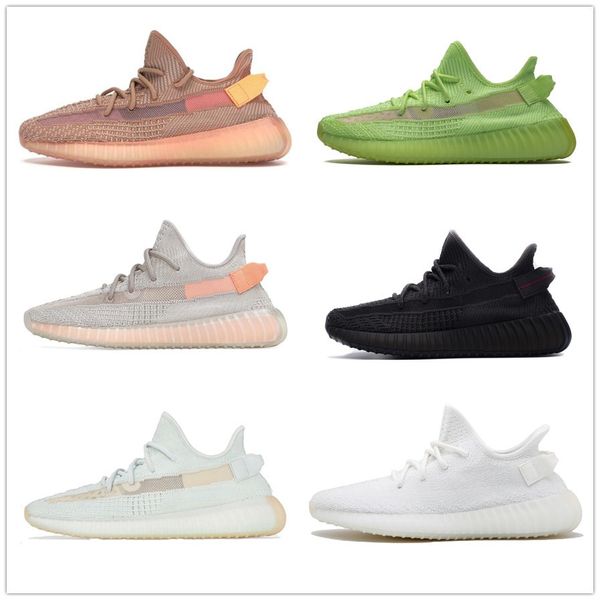 

2019 big size gid glow 3m black static reflective hyperspace true form clay men women kanye west running shoes lundmark antlia synth 36-48