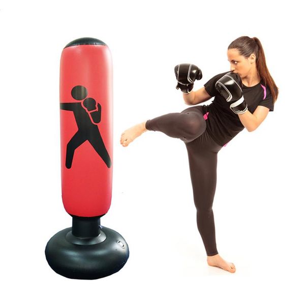 

inflatable boxing bag pvc thickening boxing pillar stand tumbler fight punching bag heavy tower fitness punching