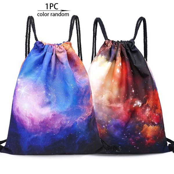 

star drawstring backpack casual beach beam port print shopping travel bag