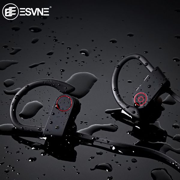 

esvne ipx7 waterproof 5.0 bluetooth earphone noise cancelling hifi stereo wireless headphones sports headset earbuds for phone