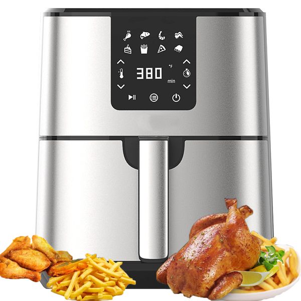 

new stainless steel cover multi-function super-heated air heats air fryer digital control oil air fryers