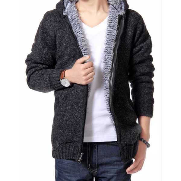 

autumnmn wintert wear мужчины шерсть zipper кардиган хлопок диван повседневная coat совершенное качество твердая одежда dropshopping, White;black