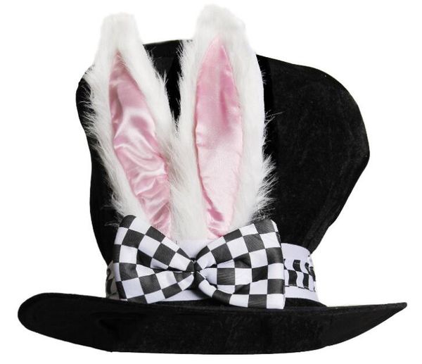 

rabbit hat easter theme party hat velvet bunny ear hats with checkered bowknot easter party rabbit er plush hat