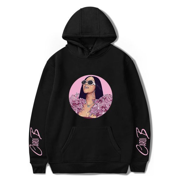 

толстовки осени cardi b толстовки женщин мужчина мода толстовка hip hop hoodie cardi b женщин / девушек пуловеров черных одежд, Black