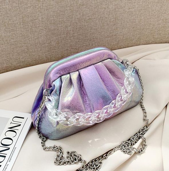 

New Style Laser Cloud Bag Women Small Hobos Chain Beach Shoulder Bags Girls New Fashion Cross Body