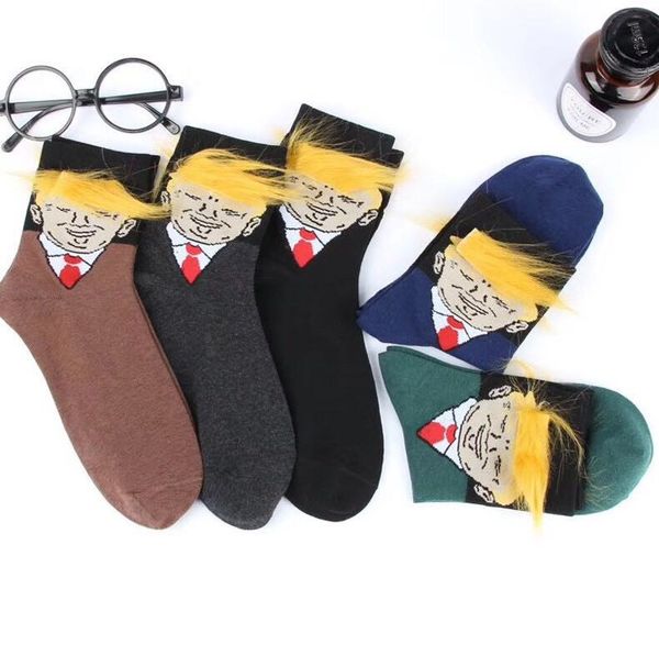 

american president portrait cotton christmas socks stockings hoses with 3d artificial fake hair