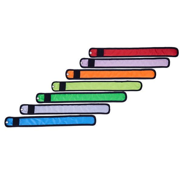 

led glow slap bracelet,light up wristband 7-pack high visibility safety band for cycling walking running concert camping outdoor, Black
