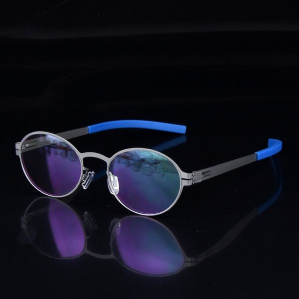 

creative personality spectacle glasses frame men scewless eyeglasses brand myopia reading lightweight prescription eyewear, Silver