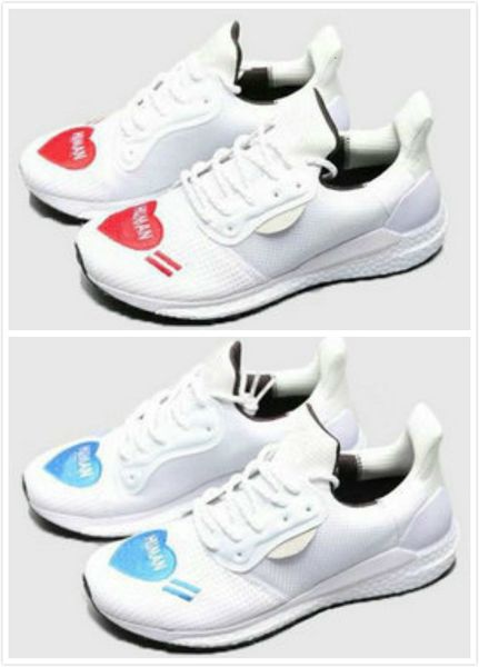 

pharrell human made outdoor shoes solar hu glide red blue men women white sneaker 5-11