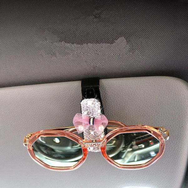 

multi-function car sun visor sunglasses bracket diamond-encrusted glasses clip paper card clip car decoration accessories