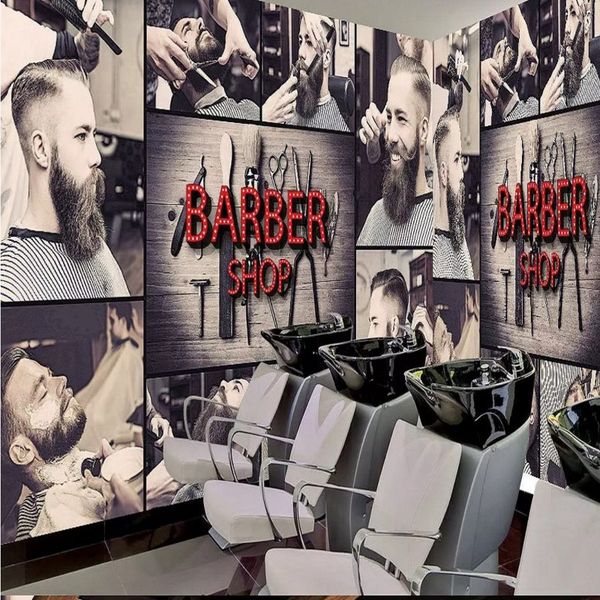 

modern custom murals charm creative hair salon barbershop 3d p wallpaper living room bedroom stylish barbershop wallpaper