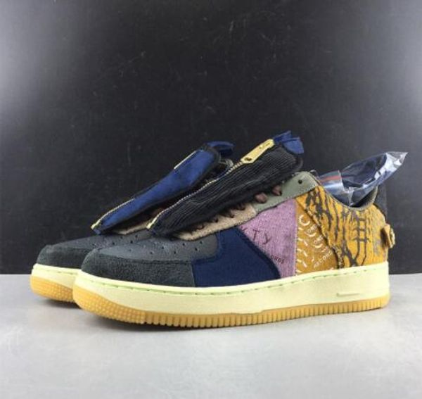 

2020 travis scott x classic 1 one velvet multi color stitching zipper ts yy basketball shoes for men sports women forced designer shoes