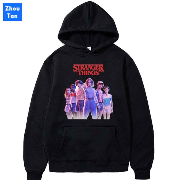 

2020 fashion men long sleeve pocket character printing sweatshirt knitted oversized hoodie fans sweatshirts merchandise, Black