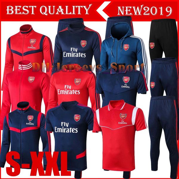 

2019 2020 arsen pepe soccer jacket tracksuit 19 20 jogging set arsen nicolas pepe tierney football jacket training suit chandal, Black