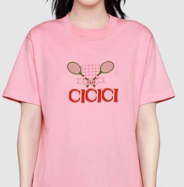 

Ракетка для вышивания Футболка итальянского бренда из хлопка высокого качества,