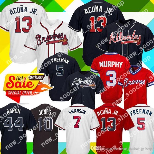 

13 Ronald Acuña Jr. Jersey Atlanta 10 Chipper Jones Braves 44 Hank Aaron 5 Freddie Freeman 3 Dale Murphy 7 Dansby Swanson Jerseys