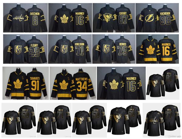 

NHL Golden Edition Jersey Pittsburgh Penguins Sidney Crosby Marc-Andre Fleury Vegas Golden Knights Alexander Ovechkin Toronto Maple Leafs