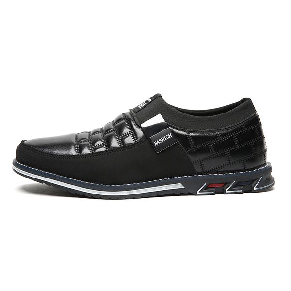 

leather men's shoes simple fashion casual wear business dress men's shoes soft and comfortable casual, Black