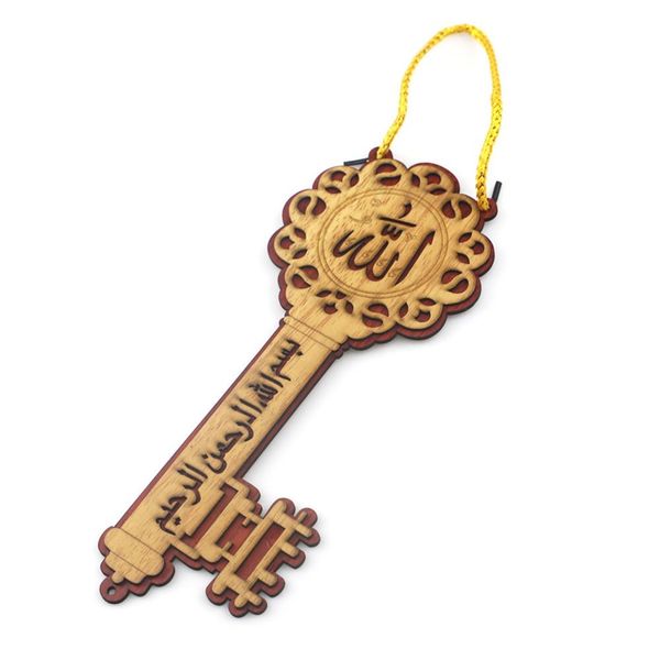

wooden islam eid mubarak ramadan kareem key shape home decoration pendant crafts gift party decor other festive party supplies