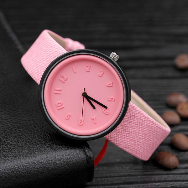 

candy color simple number watches women japanese fashion luxury watch quartz canvas belt wrist watch girls gift new b50, Slivery;brown