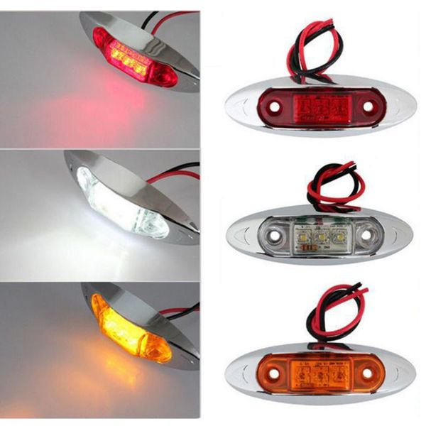 

2pc truck trailer piranha 3 leds 12v/24v side marker blinker edge light lamp bulb turn signals 3 colors